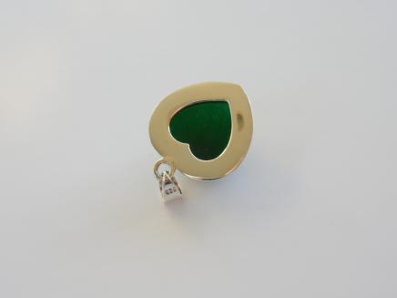 Photo of Solid Silver Jade Heart Pendant