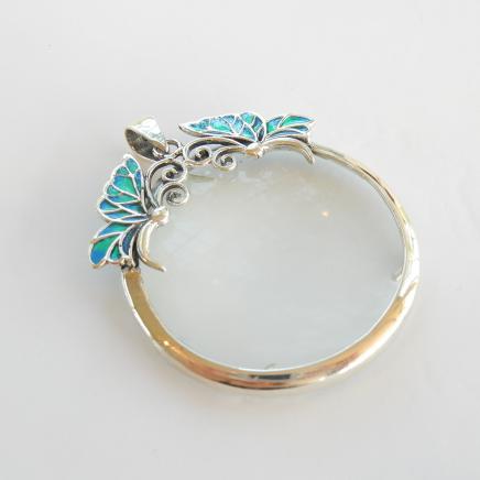 Photo of Solid Silver Butterfly Magnifying Glass & Chain