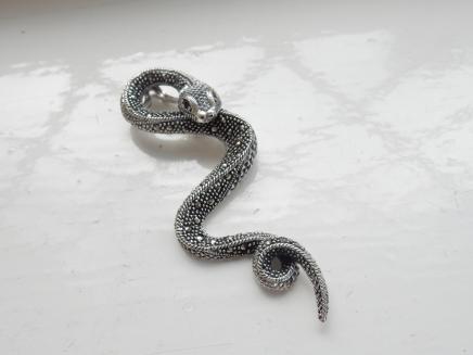 Photo of Sterling Silver & Garnet Serpent Pendant