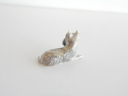 Photo of Miniature Solid Silver Yorkshire Terrier Dog Figurine