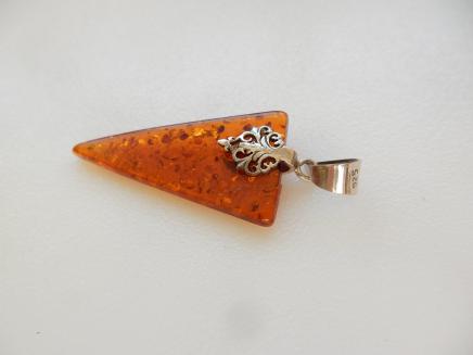 Photo of Sterling Silver Foliate Amber Pendant