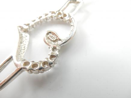 Photo of Sterling Silver Cubic Zirconia Heart Bangle