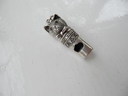 Photo of Sterling Silver & Garnet Cat Whistle Pendant