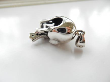 Photo of Sterling Silver & Garnet Skull Pendant