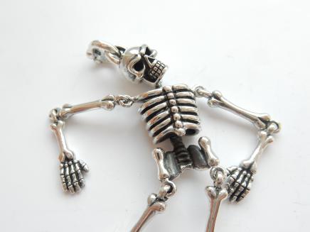 Photo of Solid Silver Articulated Skeleton Pendant