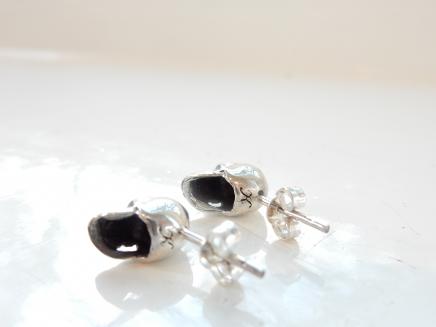 Photo of Sterling Silver Gothic Skull Stud Earrings