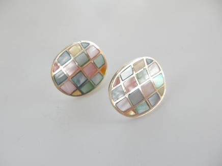 Photo of Sterling Silver Iridescent Shell Inlay Earrings
