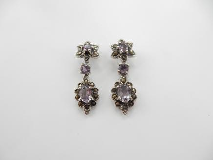 Photo of Sterling Silver & Purple Amethyst Earrings