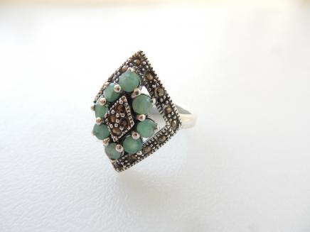 Photo of Silver Marcasite & Turquoise Ring