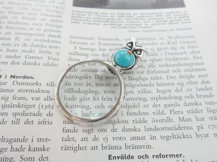 Photo of Silver & Turquoise Stone Owl Optical Glass