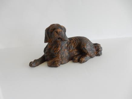 Photo of Vintage Wooden Carved Shaggy Haired Dog