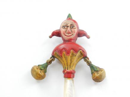 Photo of Hand Painted Brass Punch Baby Rattle