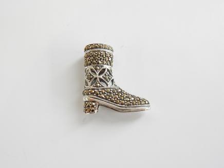 Photo of Vintage Sterling Silver Marcasite Boot Charm