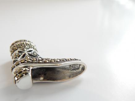 Photo of Vintage Sterling Silver Marcasite Boot Charm