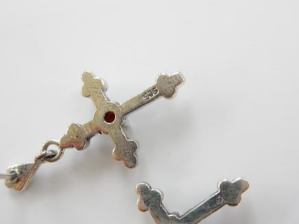 Photo of Vintage Garnet Crucifix Earrings