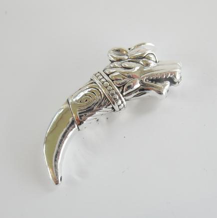 Photo of Vintage Silver Wolf Fang Pendant