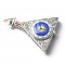 800 Silver Masonic Freemason Square & Compass Vesta Match Safe with Ruby Stone