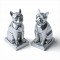 Pair Art Deco Style French Bulldog Salt & Pepper Shakers