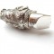 Silverplated Ruby Boar Pig Whistle & Vesta Match Safe
