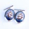 Solid Silver Enamel Nautical Ship Cufflinks