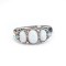 Sterling Silver Opal & Diamond Trilogy Ring