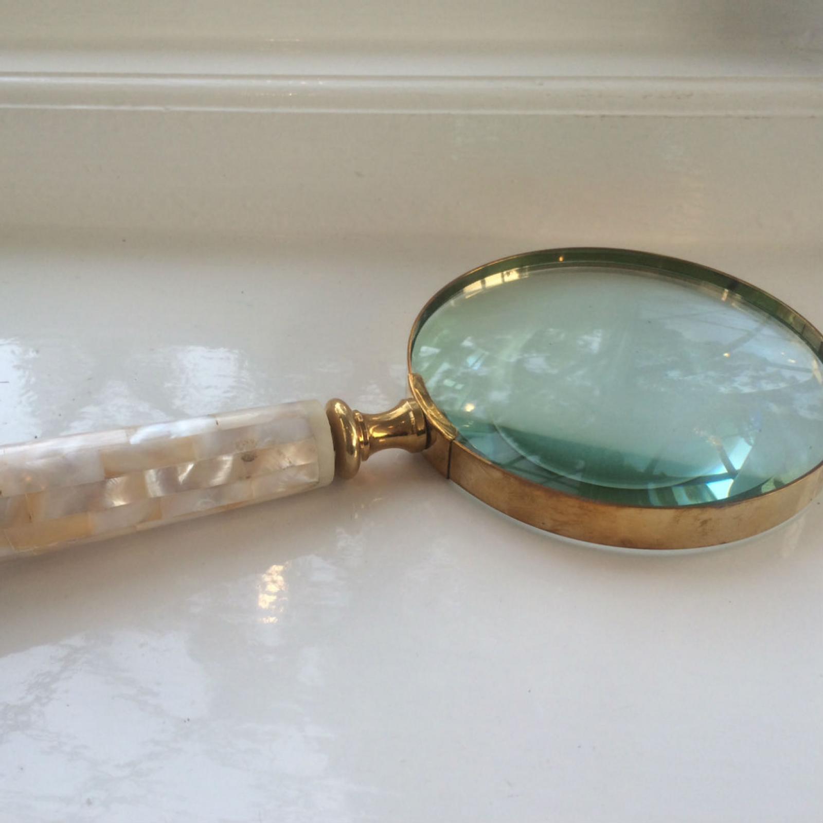 Photo of Large Magnifying Glass with Pearl Handle