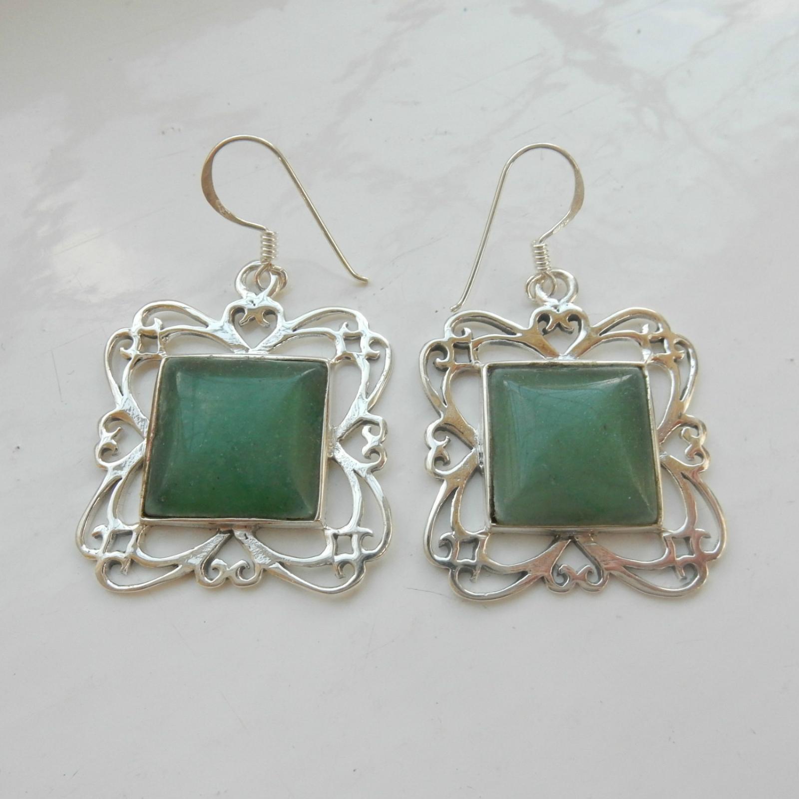 Photo of Silver & Jade Drop Earrings