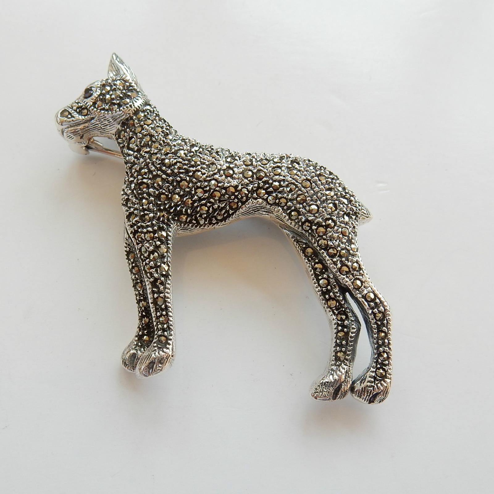 Photo of Large Sterling Silver Dog Brooch