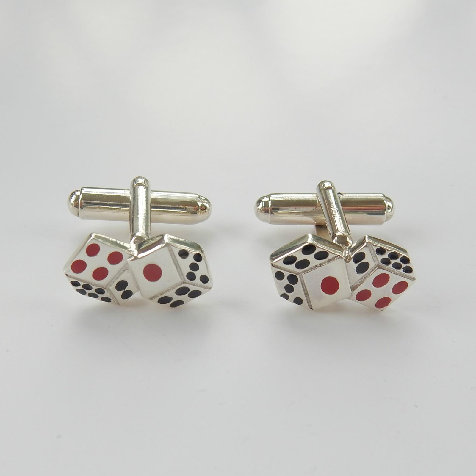 Photo of Sterling Silver Playing Dice Cufflinks