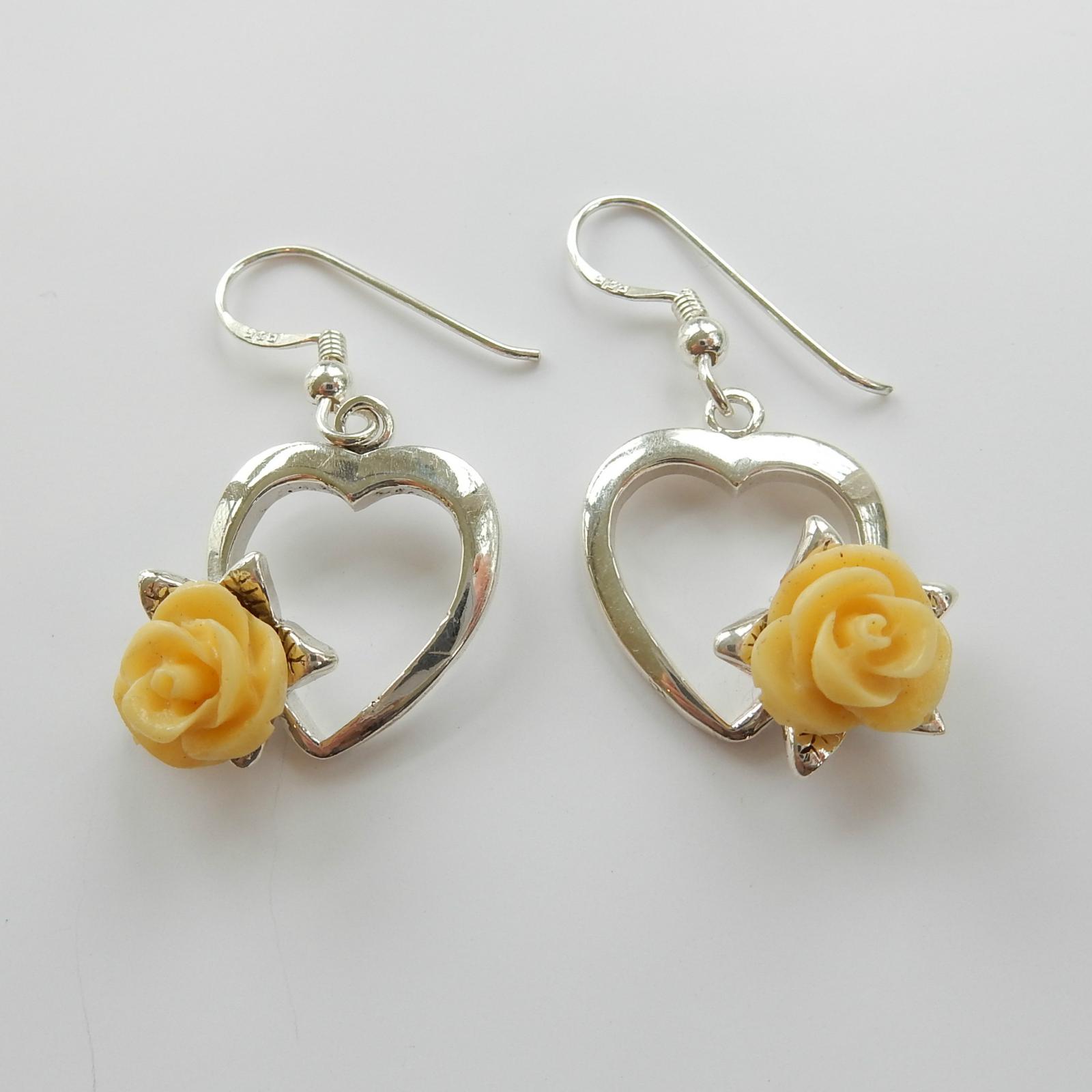 Photo of Sterling Silver Yellow Flower Earrings