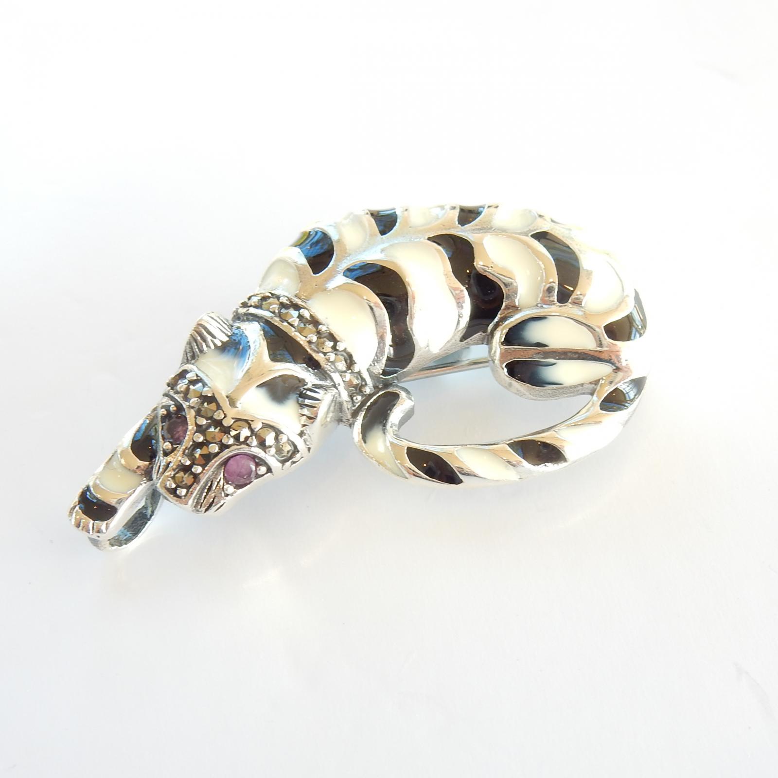 Photo of Enamelled Ruby Wild Tiger Brooch