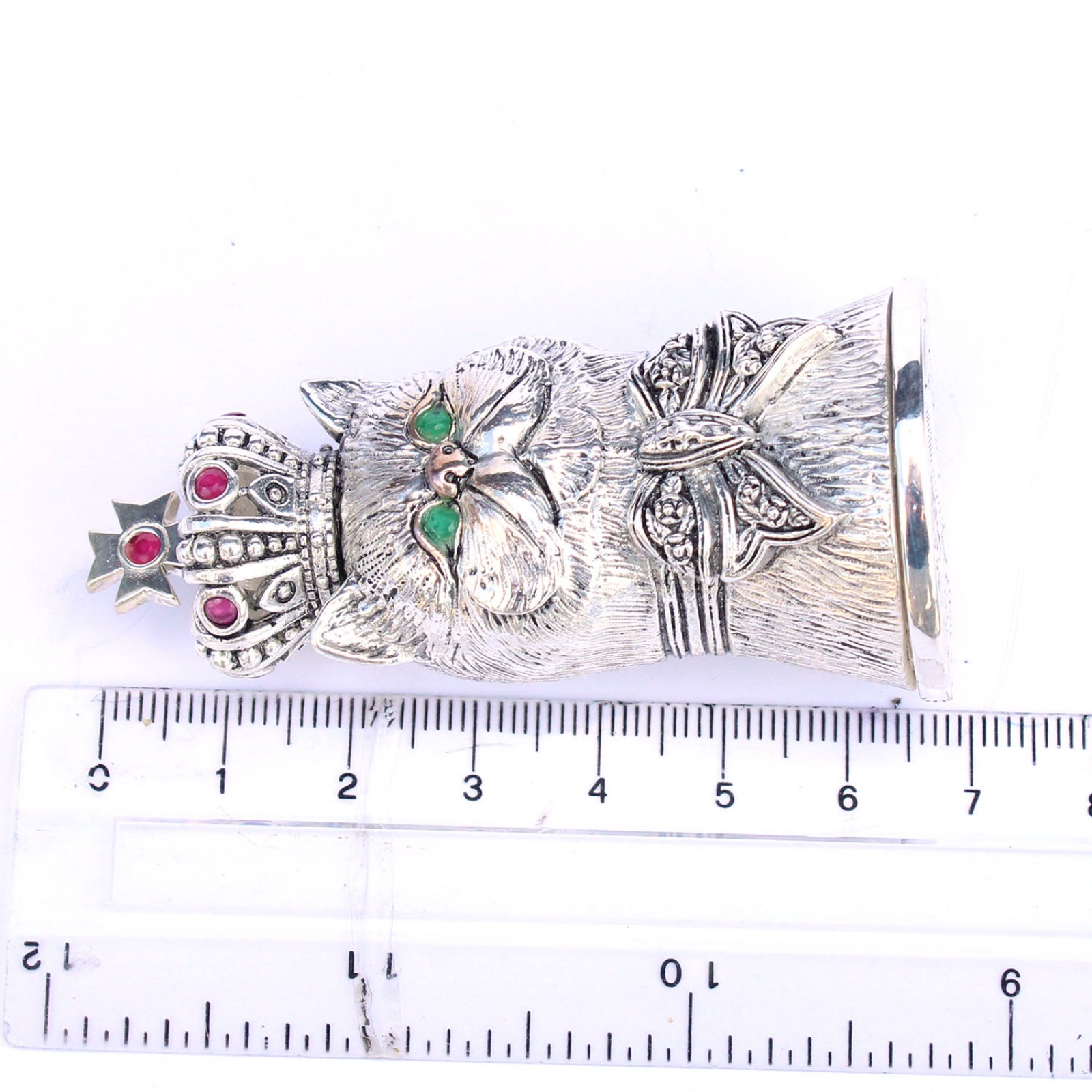 Photo of 800 Silverplated Cat Vesta Match Safe