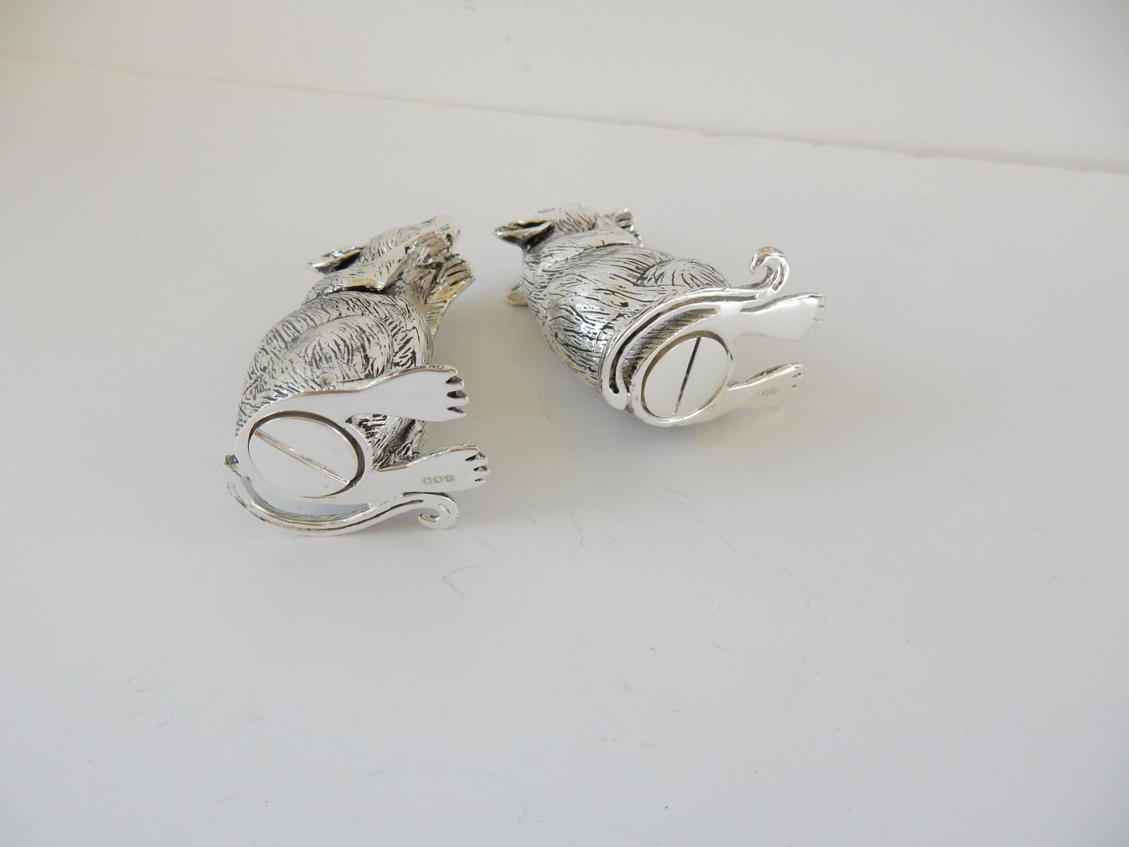 Photo of Pair 800 Mark Silver Mouse Salt & Pepper