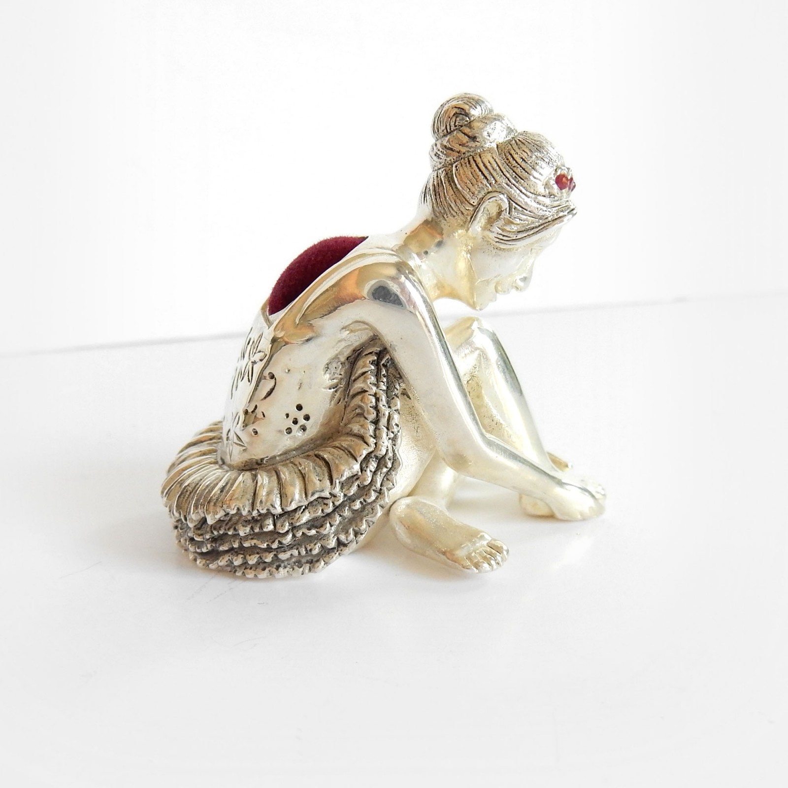 Photo of 925 Silverplate Ruby Ballerina Ballet Pin Cushion