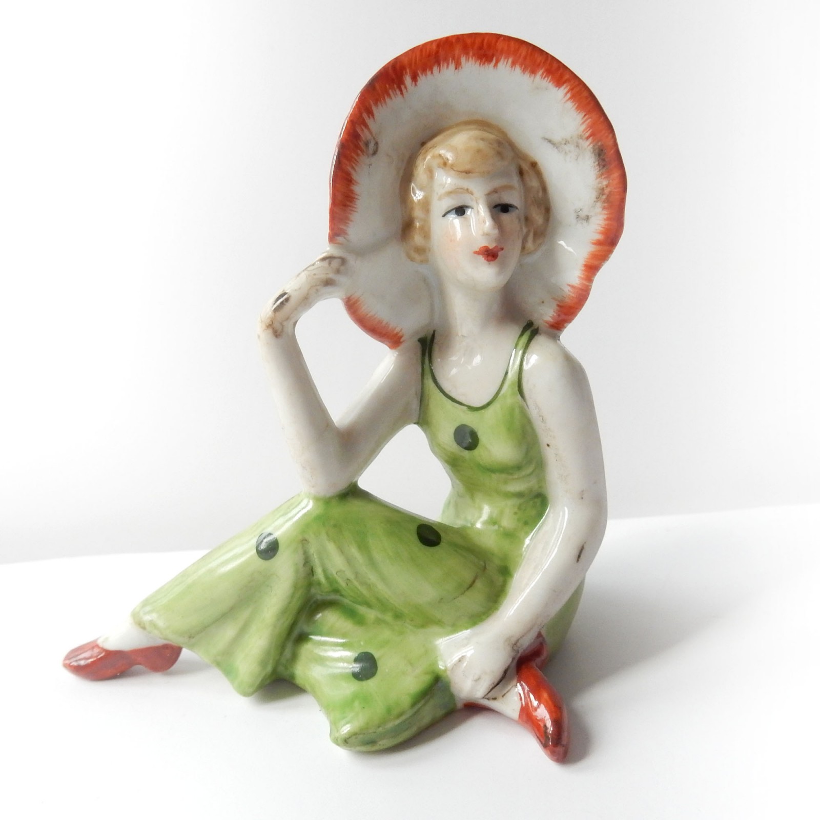 Photo of Art Deco German Porcelain Ceramic Bathing Beauty Lady Figure