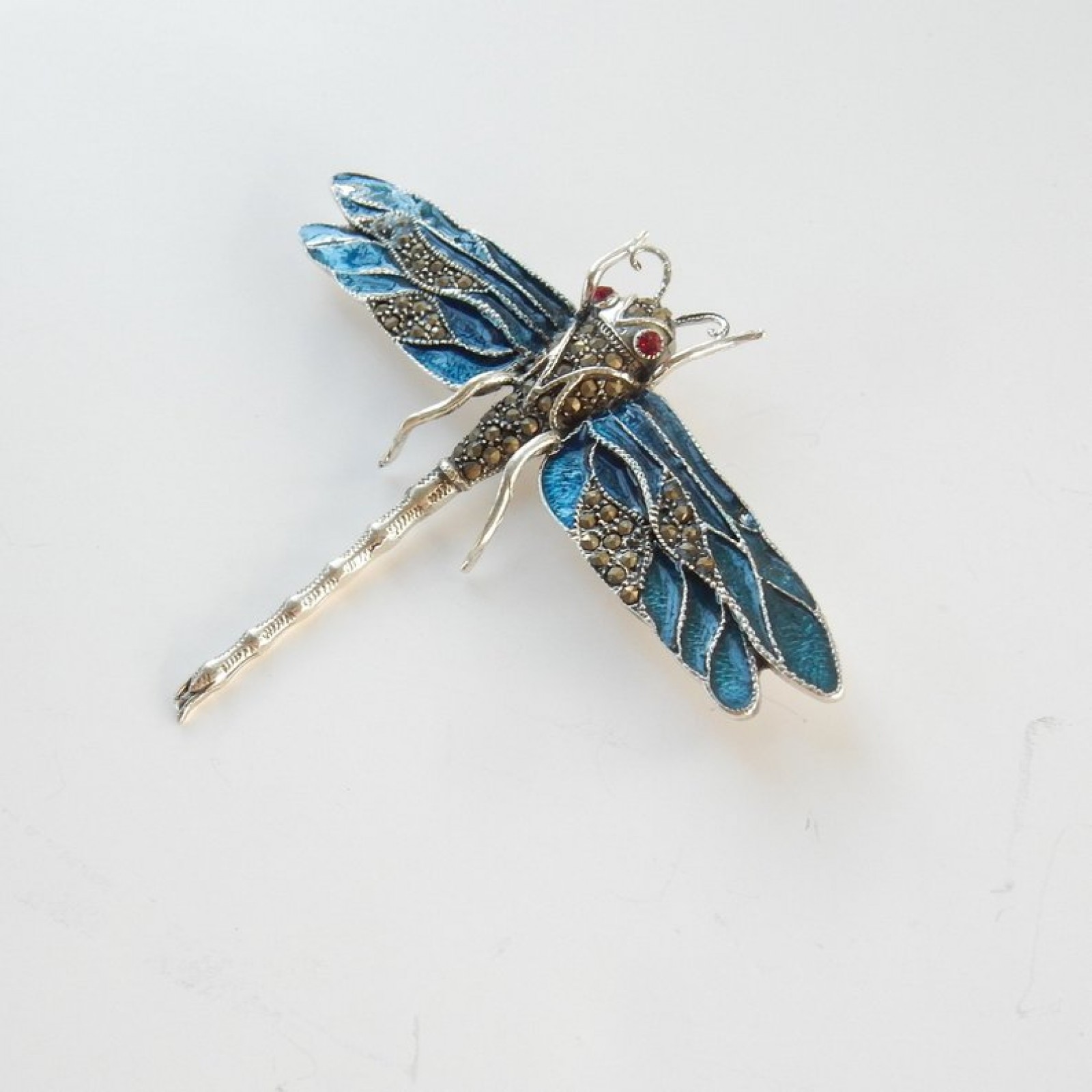 Photo of Art Nouveau Garnet Dragonfly Brooch