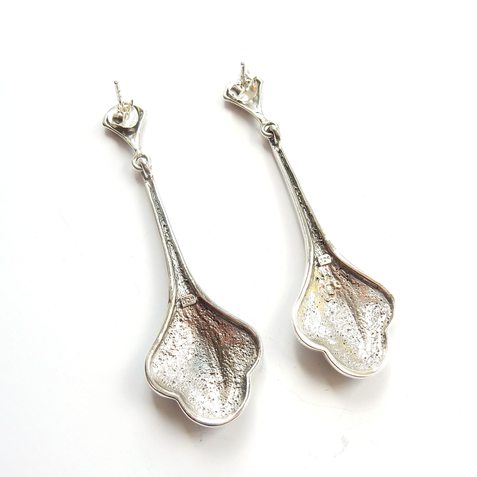 Photo of Art Nouveau Marcasite Droplet Earrings Sterling Silver Fine Jewelry