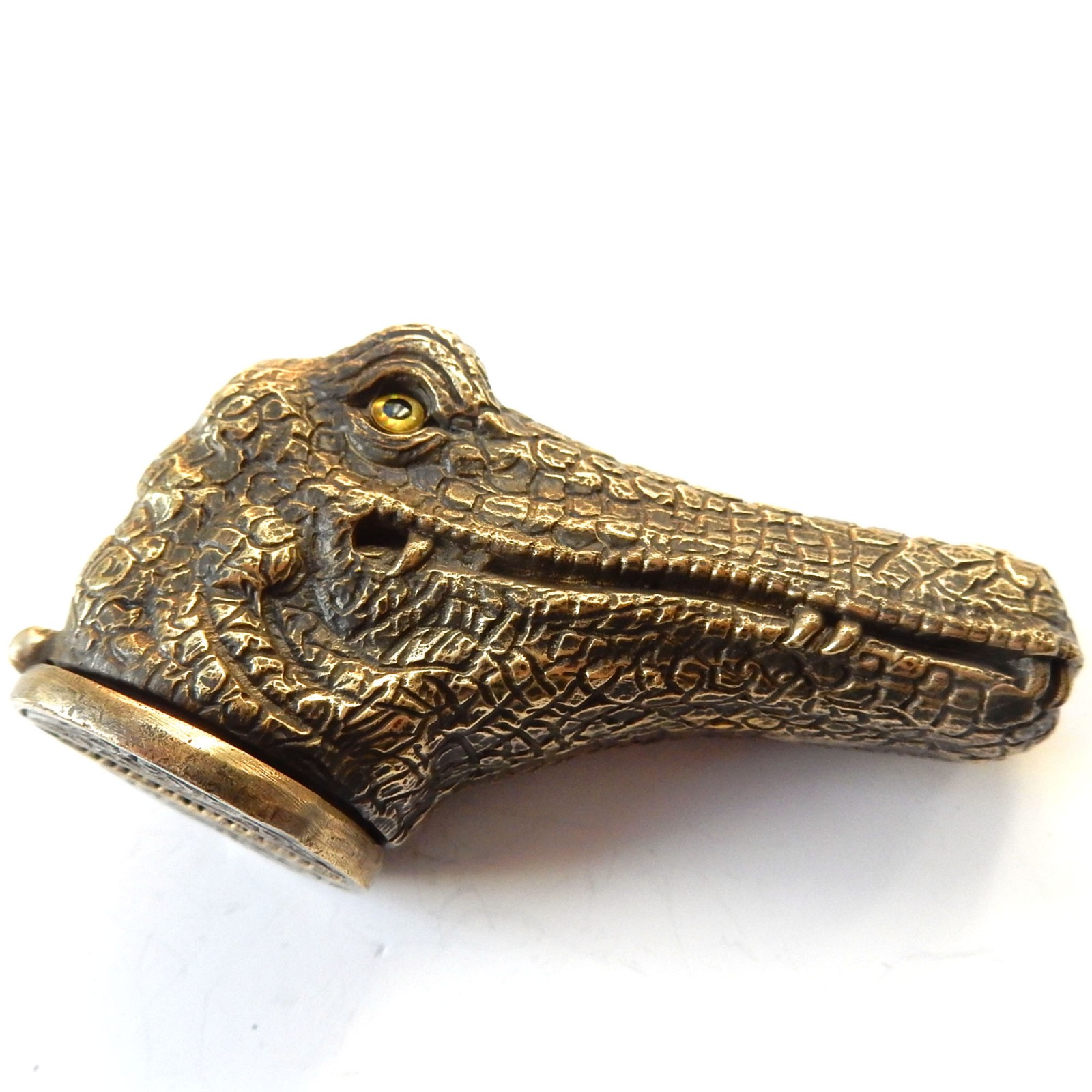 Photo of Brass Crocodile Vesta Match Safe