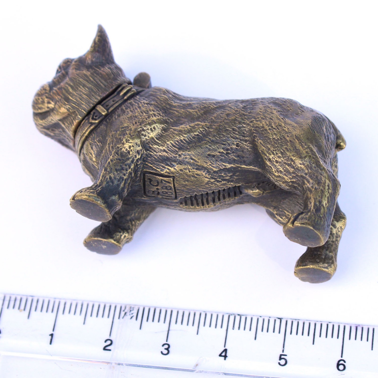 Photo of Brass French Bulldog Vesta Match Safe