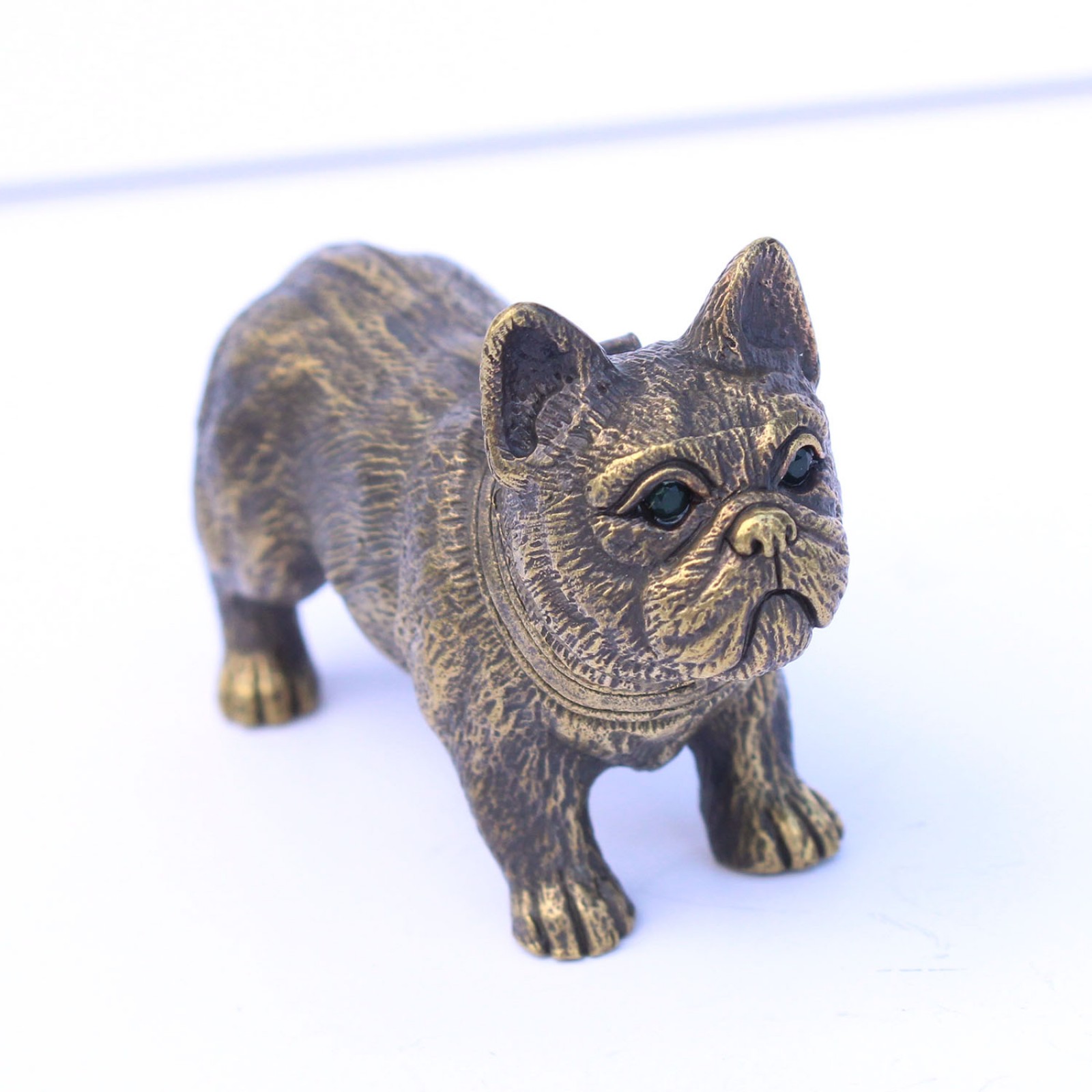 Photo of Brass French Bulldog Vesta Match Safe