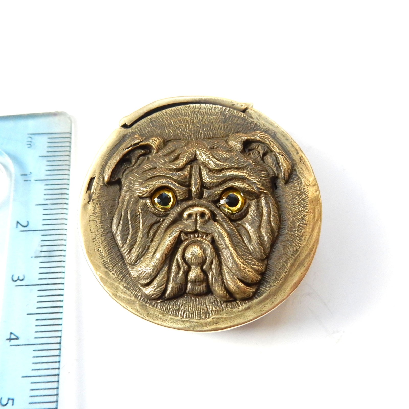 Photo of Brass Novelty English Bulldog Vesta Match Safe