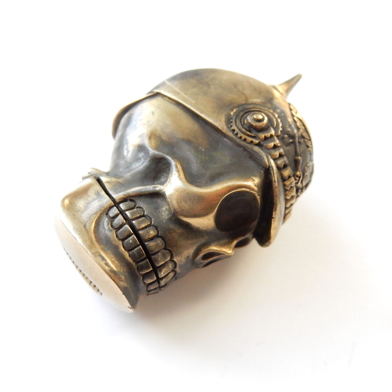 Photo of Brass Warrior Skull Vesta Match Safe