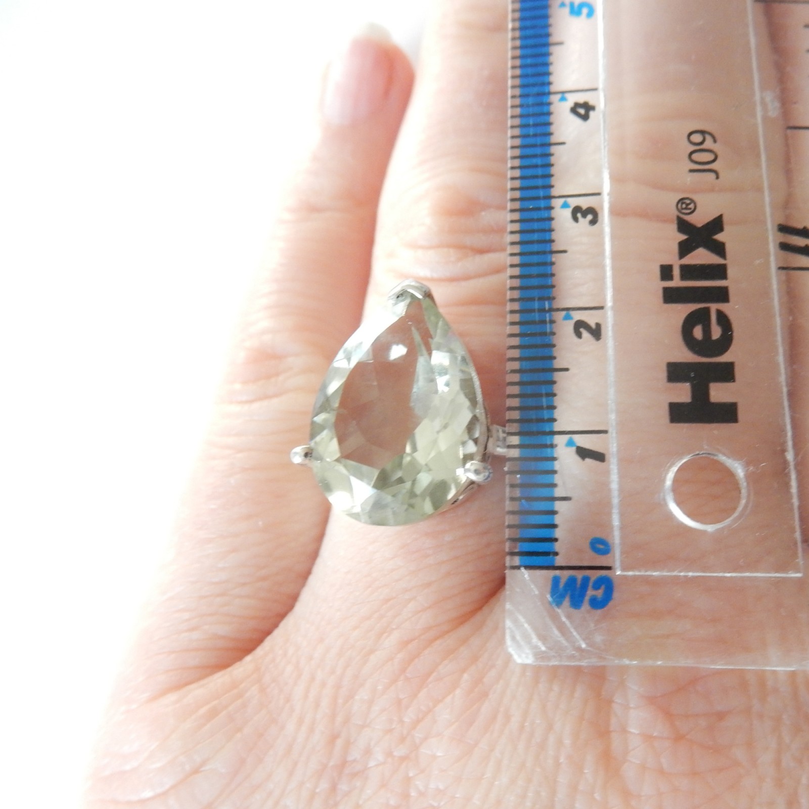 Photo of Brazilian Green Topaz Dress Ring Solid Silver Fine Jewelery