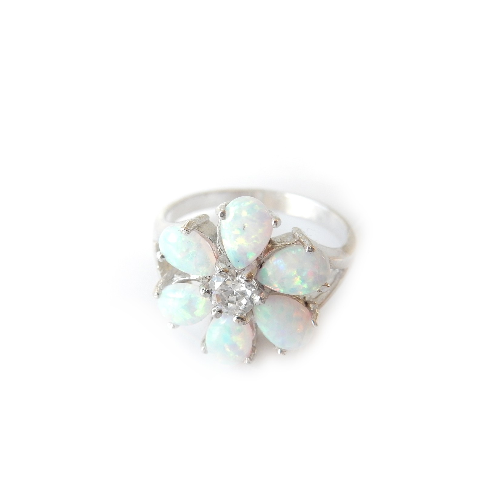 Flower Ring (Size 7.5) w/Opal Inlay – The Crafty Cooper