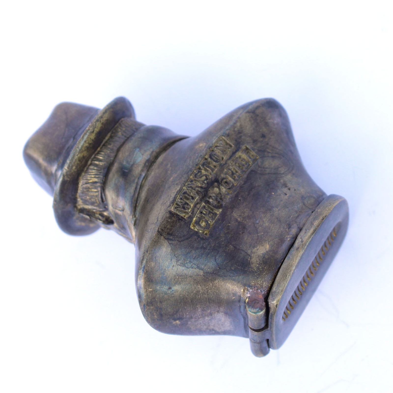 Photo of Large Figural Brass Winston Churchill Vesta Match Safe