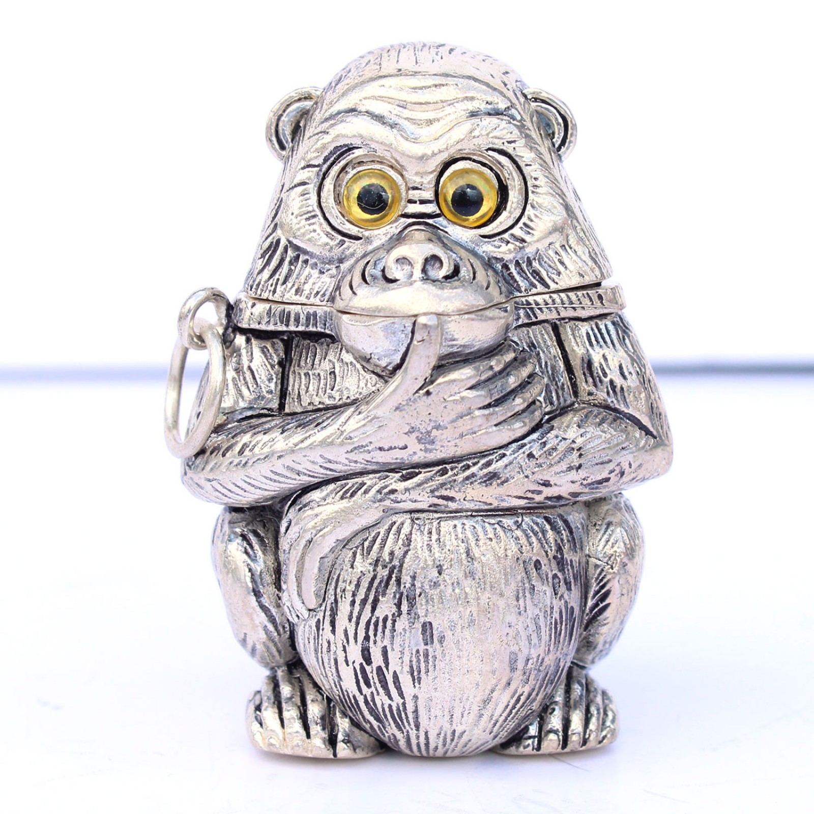 Photo of Novelty Silverplated Monkey Vesta Match Safe