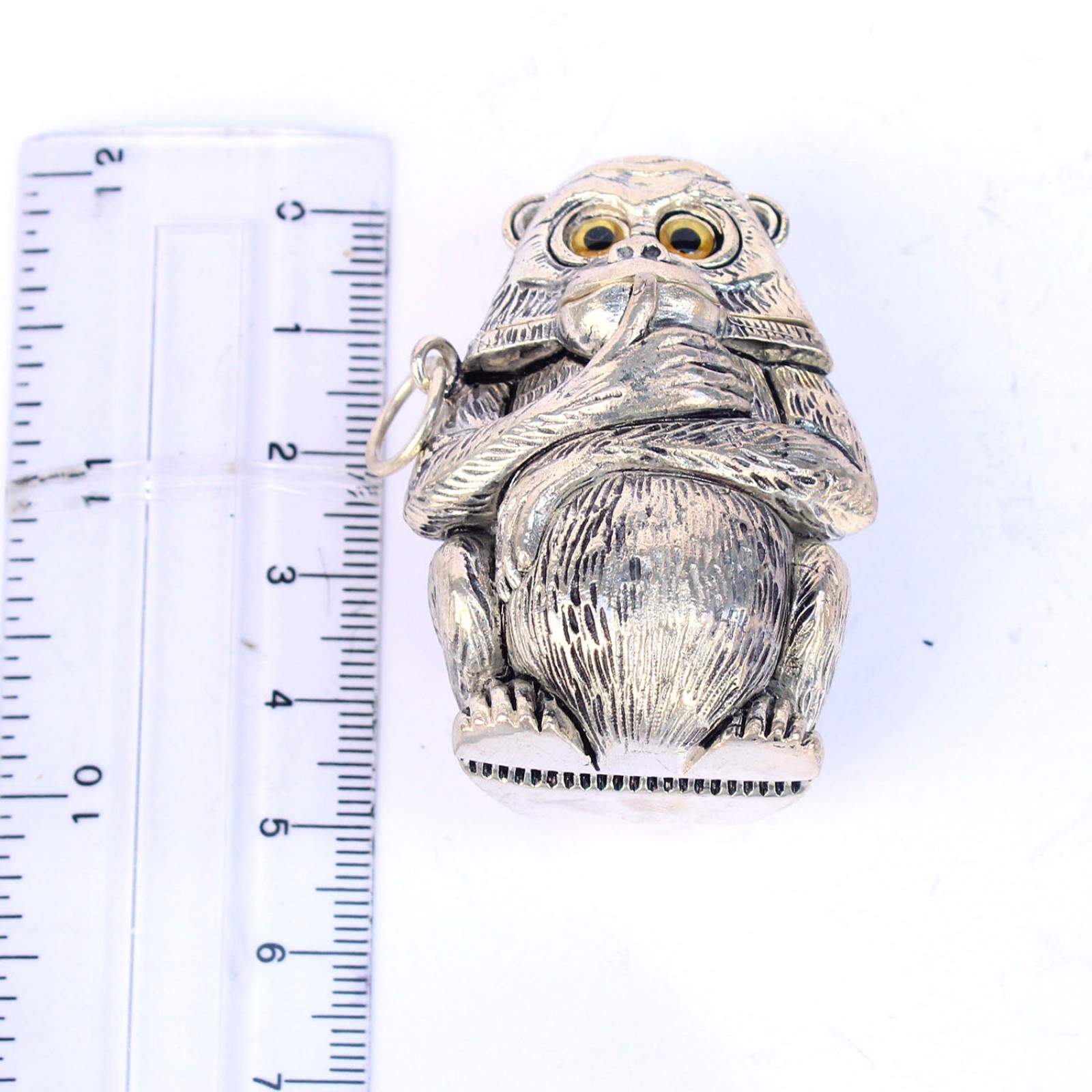 Photo of Novelty Silverplated Monkey Vesta Match Safe