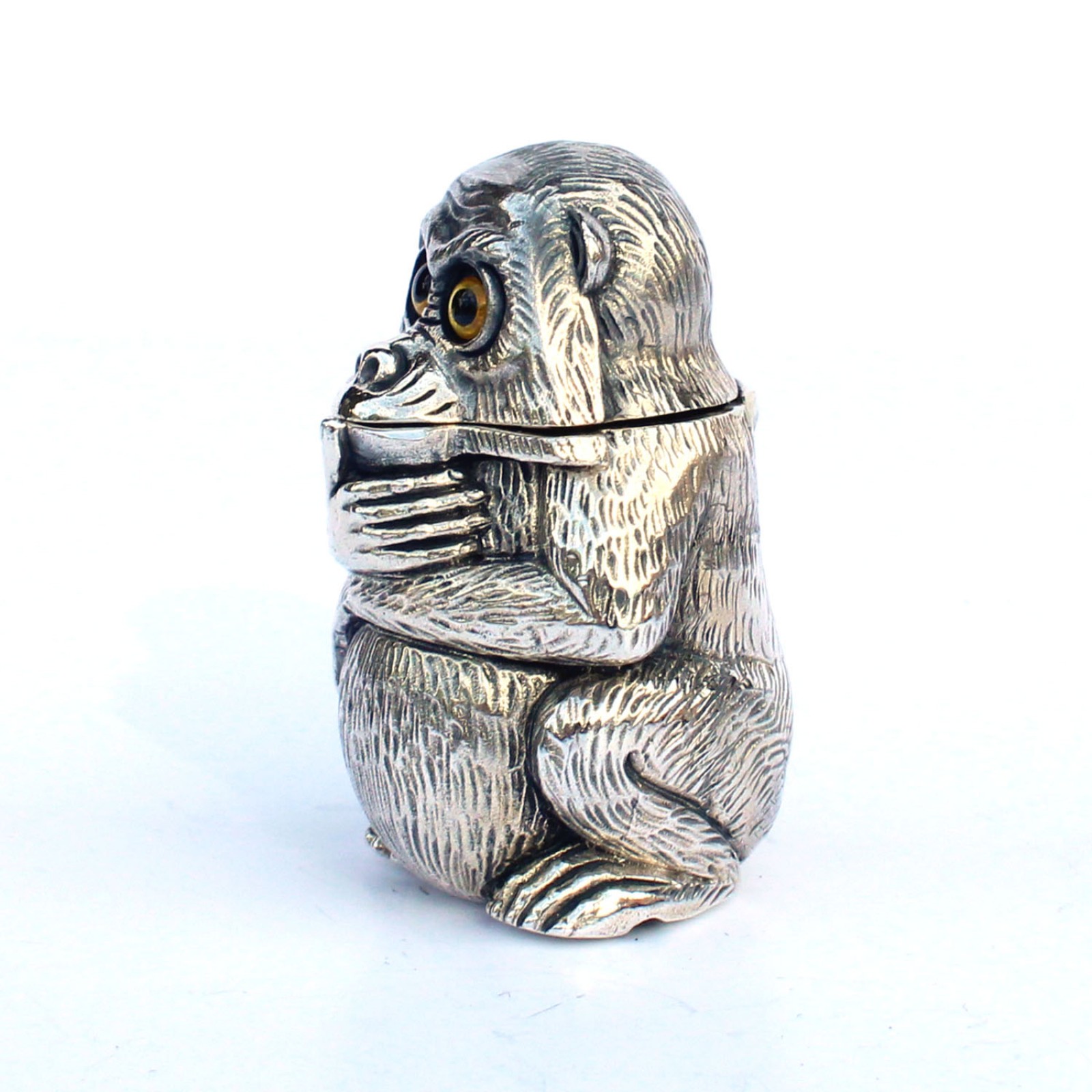 Photo of Novelty Sterling Silver Monkey Vesta Match Safe