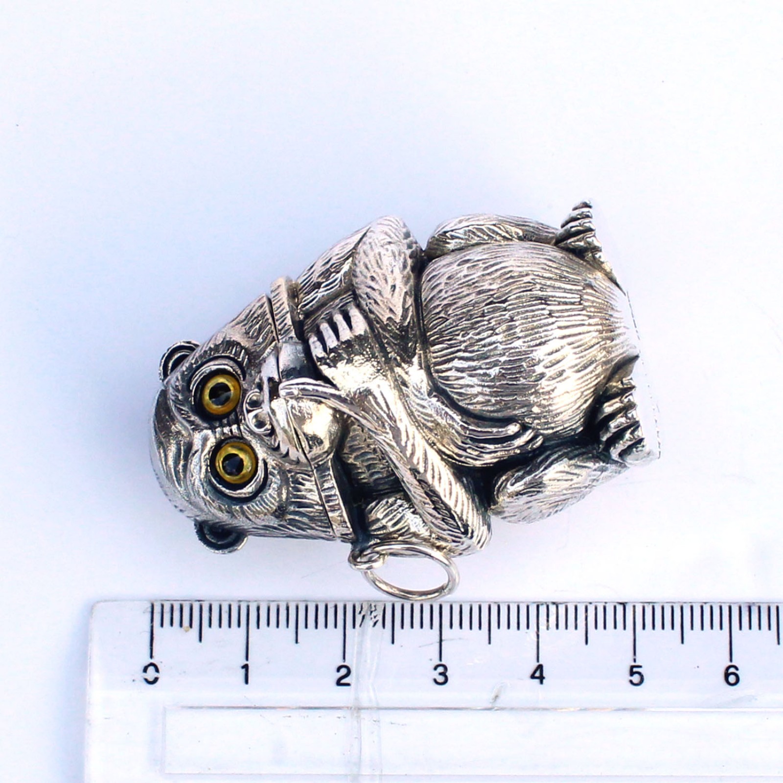 Photo of Novelty Sterling Silver Monkey Vesta Match Safe