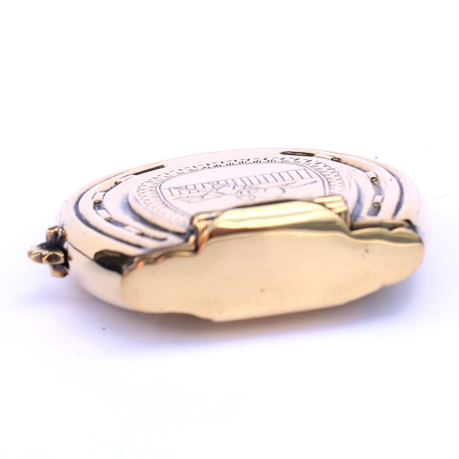 Photo of Polished Brass Horseshoe Vesta & wick holder Equine Horse Racing